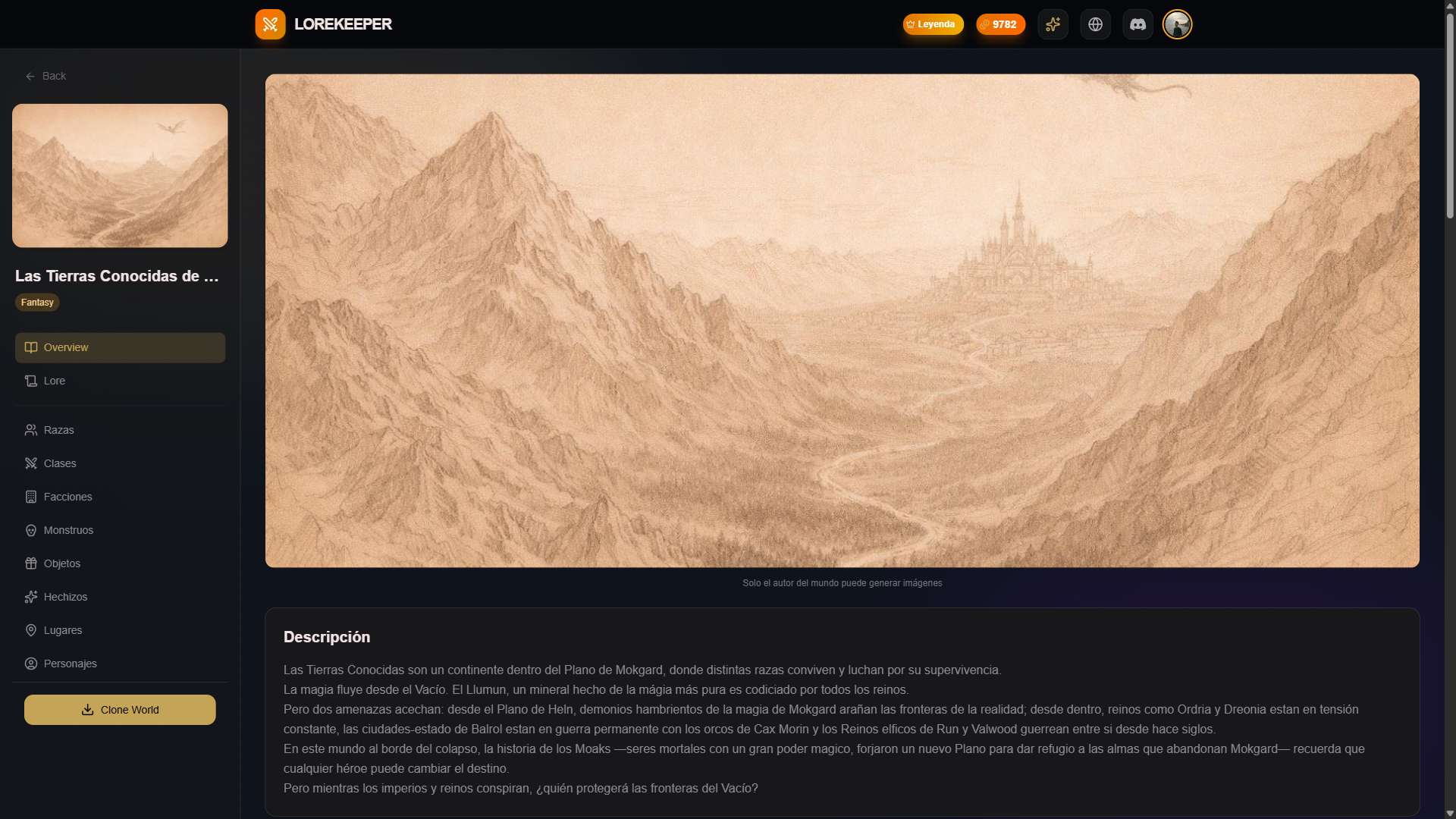 LoreKeeper-screenshot